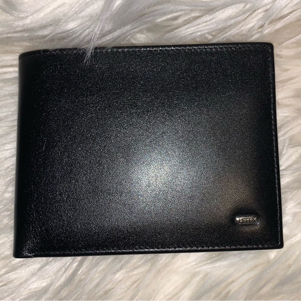PETEK- black, leather men’s wallet w/ case